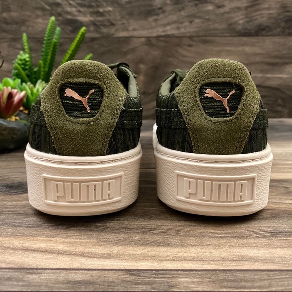 NIB Puma Basket Platform VR Sneaker Green 8 - Picture 7 of 13